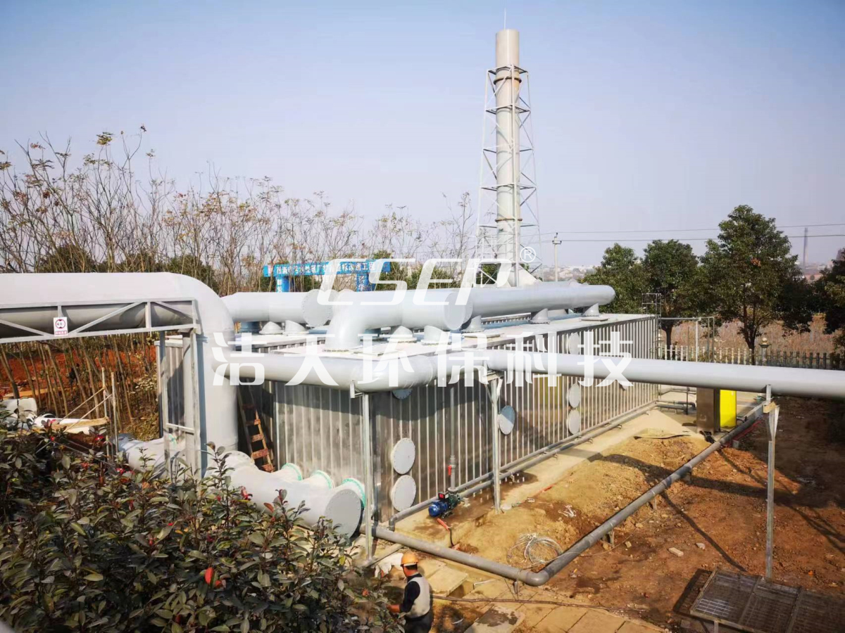 市政污水處理廠惡臭廢氣加蓋收集+生物濾池處理